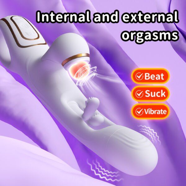 Hollow tongue slapping and sucking massager