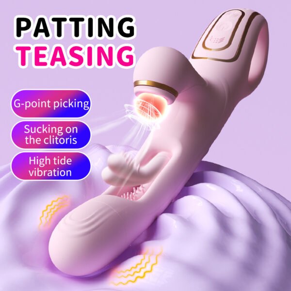 Hollow tongue slapping and sucking massager