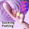 Hollow tongue slapping and sucking massager