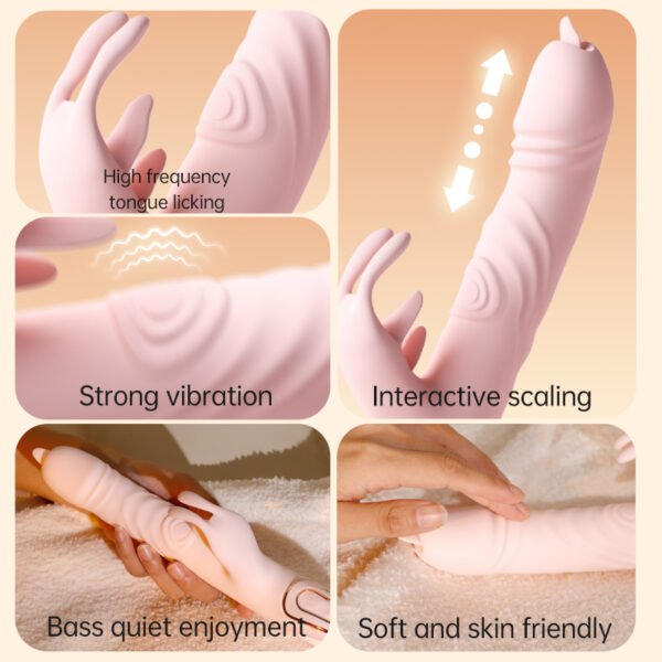Tongue licking vibration impact massager